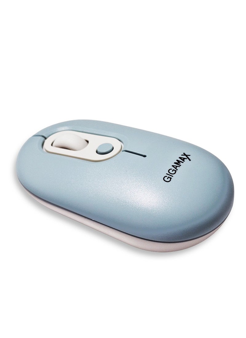Gigamax - Wireless Desk office Mouse, G-1300, 1600 DPI Wired/Wireless Functional Mouse with 3 Modes Connectivity, Bluetooth and 2.4G Wireless, 4 Macro Buttons, Long Lasting Rechargeable Battery Capacity and for PC/Mac/Laptop , Blue - Image 1