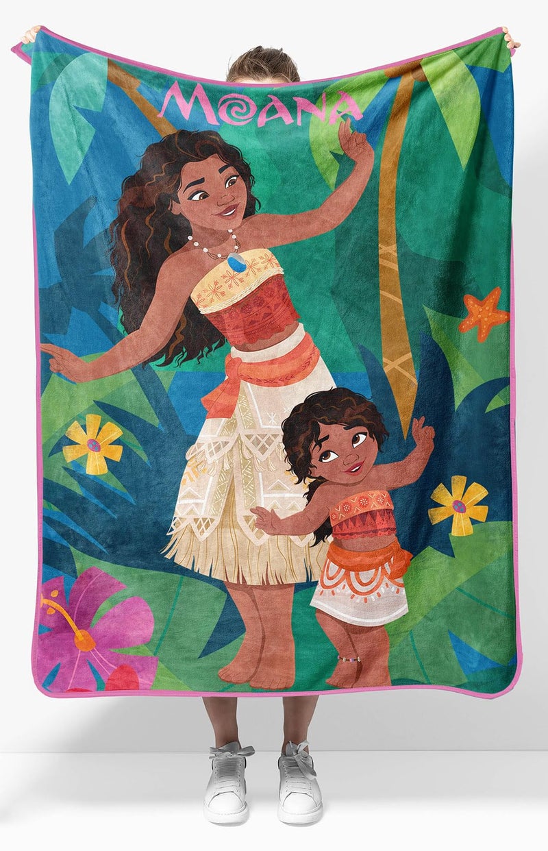 Jay Franco Disney Moana Plush Throw Blanket 40x50 Cozy Lightweight Super Soft Microfiber Kids Fleece Blanket for Couch Bed Travel Machine Washable Gift for Kids Official Disney Product - Image 2