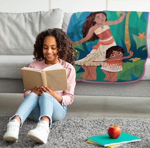Jay Franco Disney Moana Plush Throw Blanket 40x50 Cozy Lightweight Super Soft Microfiber Kids Fleece Blanket for Couch Bed Travel Machine Washable Gift for Kids Official Disney Product - Image 3