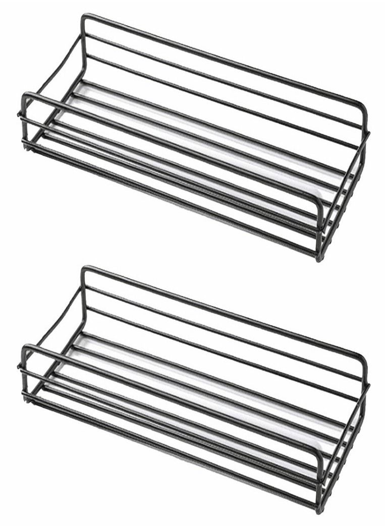 HomarKet 2 Pack Adhesive Bathroom Shelf Organizer Shower Caddy Kitchen Spice Rack Wall Mounted No Drilling  - Image 2