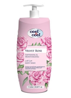 Cool & Cool Cool & Cool Body Wash Velvet Rose 1 Liter - Anti-Bacterial,Skin-Softening & Moisturizing Liquid  - Image 1