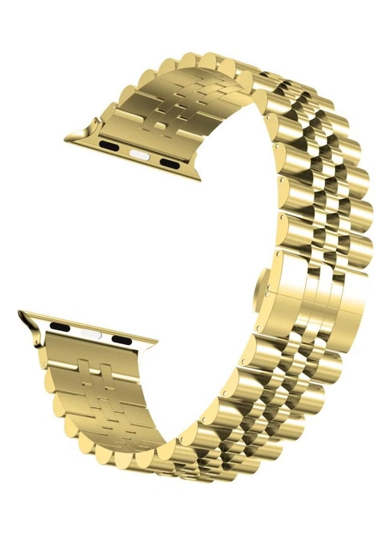 Compatible with Apple Watch Band 44mm 42mm 40mm 38mm Stainless Steel Heavy Band with Butterfly Folding Clasp Link Bracelet for iWatch Series 6/SE Series 5/4/3/2/1 - Image 2