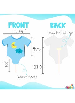 WOBBOX Wobbox Baby Shower Decoration Items| Baby Shower Photo Booth Props for Photoshoot, Baby Shower Milestone Card, Mom to Be Daddy to Be Decoration, Godh Bharai Decoration Kit-(FP352)  - Image 3
