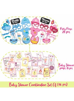 WOBBOX Wobbox Baby Shower Decoration Items| Baby Shower Photo Booth Props for Photoshoot, Baby Shower Milestone Card, Mom to Be Daddy to Be Decoration, Godh Bharai Decoration Kit-(FP352)  - Image 2