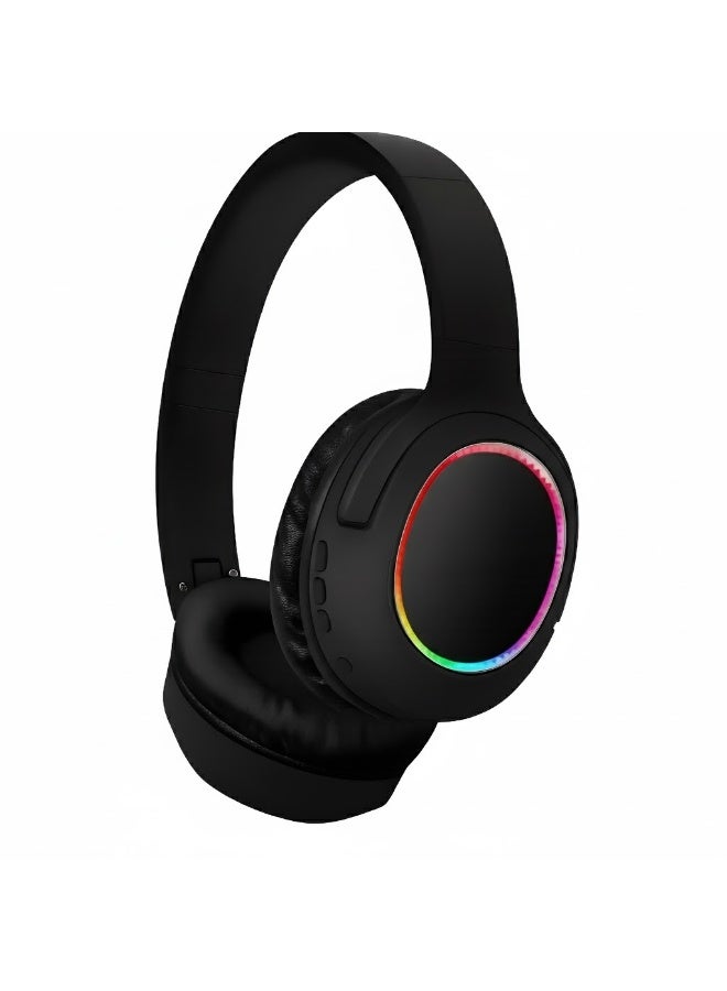 Jnuobi سماعة رأس JNUOBI H2 عازلة للضوضاء بصوت عالي الدقة وإضاءة LED ملونة وجودة استريو احترافية - لون اسود - Image 1