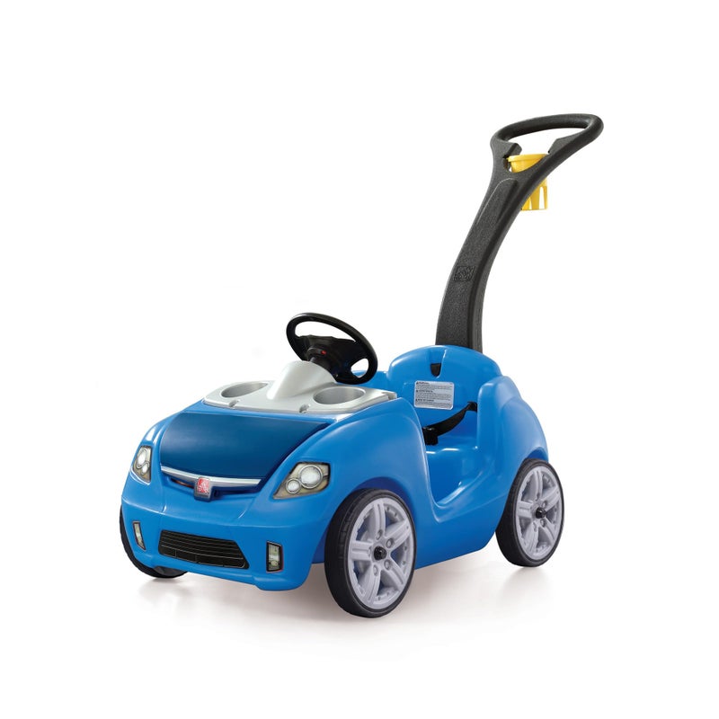 Step2 Whisper Ride II Kids Push Car RideOn Car with Seat Belt and Horn Toddlers and Preschoolers Ages 18 Months4 Years Max Weight 50 lbs Quick Fold Handle Stroller Alternative Blue - Image 4