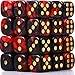 TecUnite 25 Pieces 6 Side Polyhedral Dice Set with Black Pouch Compatible with Board Activities Parties Math Learning and Others with Random Multi Colored Mix ColorDark Red Black6 Sides - Image 2