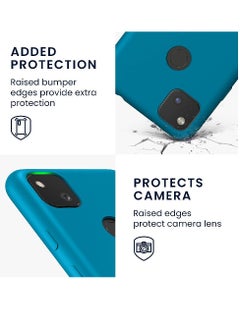 ZOOMEE Protective Shockproof Soft Liquid Silicone Gel Rubber Bumper Case Cover For Google Pixel 4a 4G Blue  - Image 4