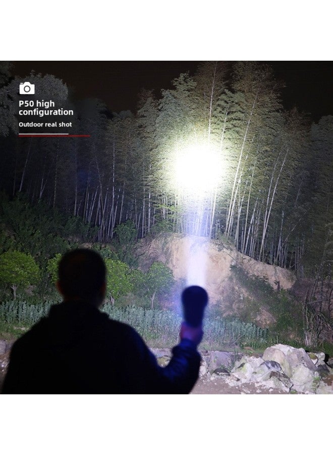 مصباح يدوي LED عالي الطاقة خارجي شحن فائق السطوع طويل المدى متعدد الوظائف للمنزل محمول للبيع بالجملة - اللون: X507-40 فتيل 【قسمين 1200 مللي أمبير في الساعة + شريط إضاءة جانبي شاشة إلكترونية】 - Image 2