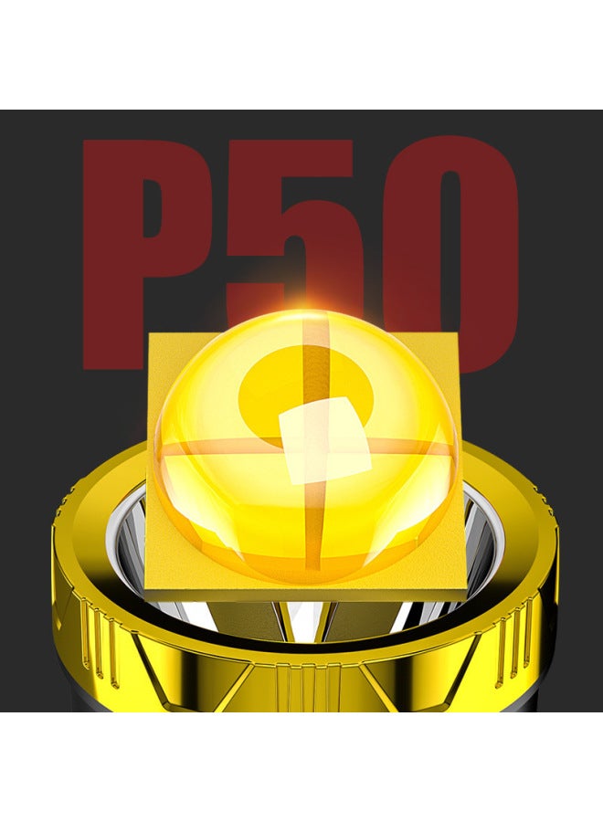 مصباح يدوي LED عالي الطاقة خارجي شحن فائق السطوع طويل المدى متعدد الوظائف للمنزل محمول للبيع بالجملة - اللون: X507-40 فتيل 【قسمين 1200 مللي أمبير في الساعة + شريط إضاءة جانبي شاشة إلكترونية】 - Image 3