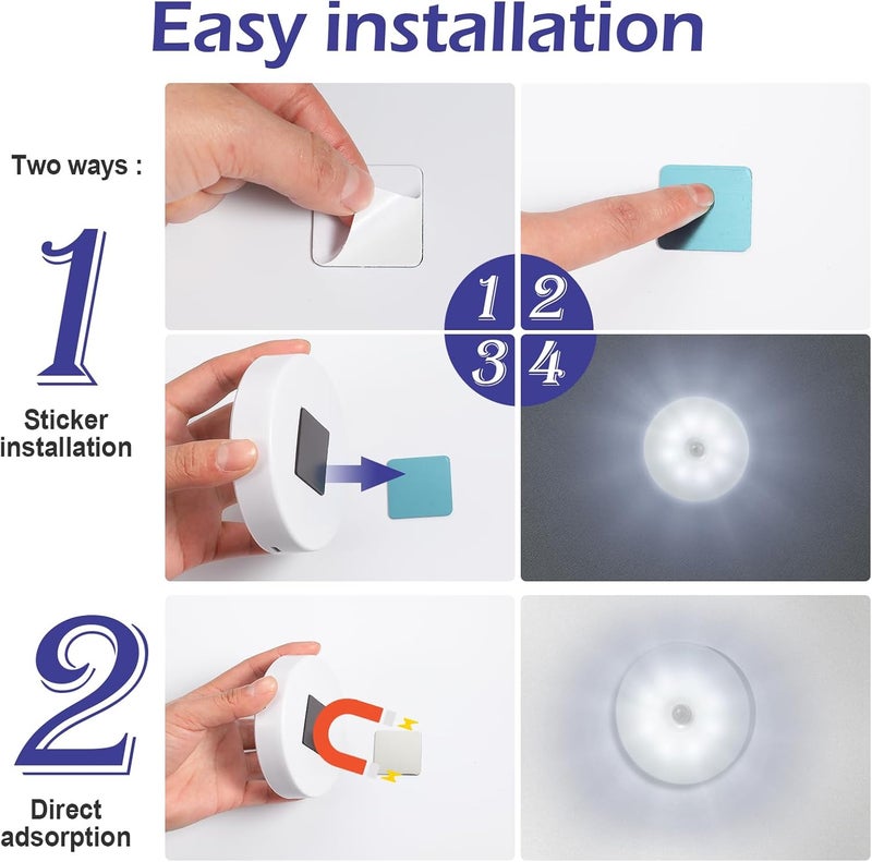 Hortsun 16 Pcs LED Rechargeable Motion Sensor Lights Powered USB Smart Stair Closet Night Lights for Indoor - Image 3