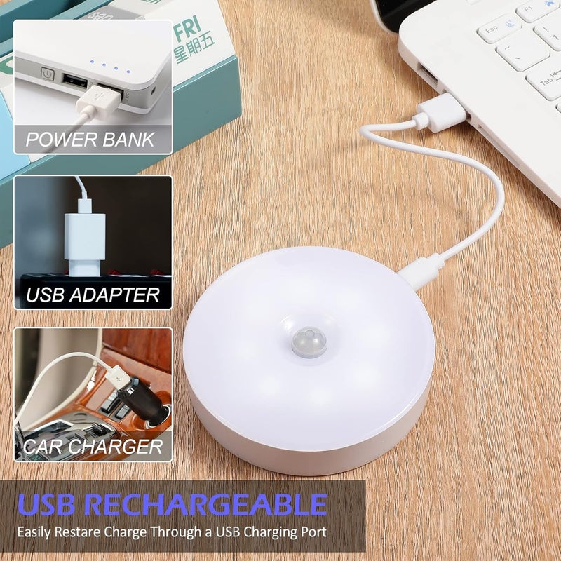 Hortsun 16 Pcs LED Rechargeable Motion Sensor Lights Powered USB Smart Stair Closet Night Lights for Indoor - Image 2