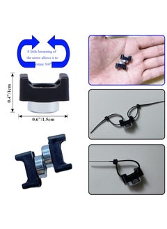 Lunpliran Lunpliran Magnetic Zip Tie Mount Multipurpose Magnetic Cable Holder Ties Magnets Wire Management 180 Black  - Image 2