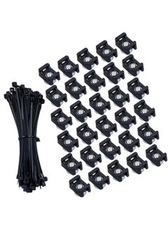 Lunpliran Lunpliran Magnetic Zip Tie Mount Multipurpose Magnetic Cable Holder Ties Magnets Wire Management 180 Black  - Image 1
