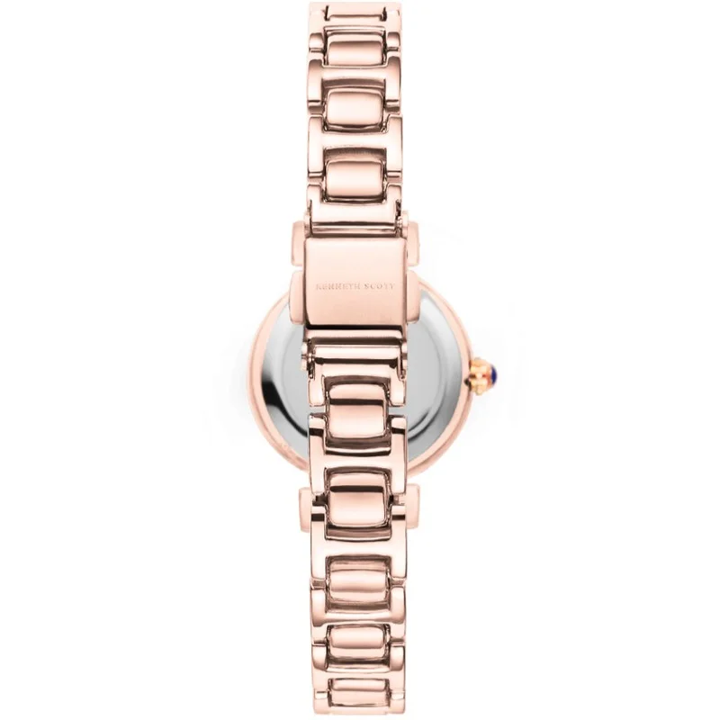 KENNETH SCOTT Kenneth Scott K22520-RBKM Women's Analog Display Watch & Alloy Strap Rose Gold