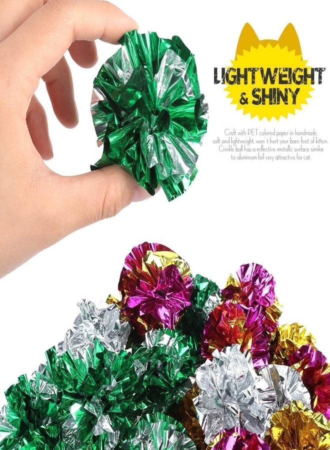 ChumsPet Crinkle Balls for Cats and Kittens, Shiny Lightweight Indoor Toys for Chasing, Batting, and Playtime, Multi-Cat Use (Pack of 3) - Image 3