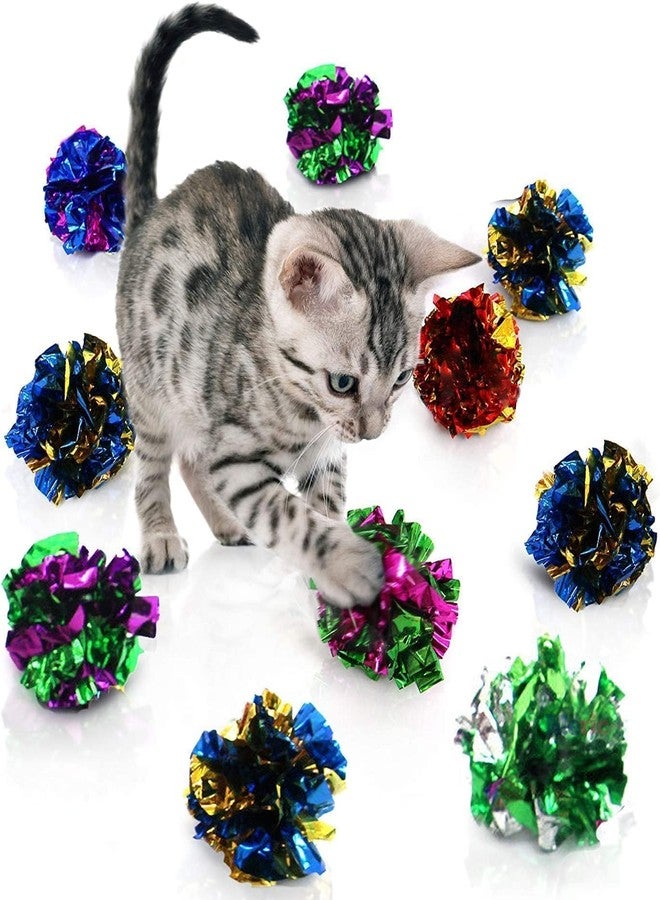 ChumsPet Crinkle Balls for Cats and Kittens, Shiny Lightweight Indoor Toys for Chasing, Batting, and Playtime, Multi-Cat Use (Pack of 3) - Image 1
