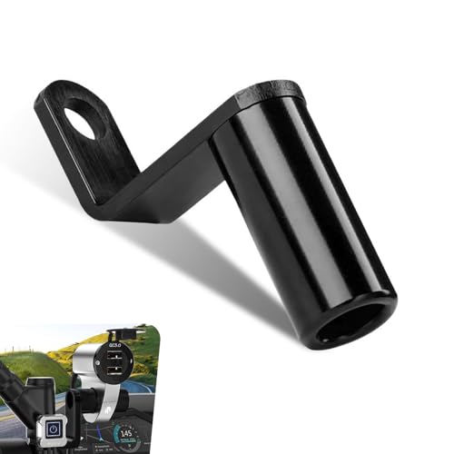 Foelony Motorcycle Mirror Mount Extender Aluminum Alloy MultiFunctional Bike Conversion Bracket Universal Mirror Phone Holder Bracket for Bicycle Motorcycle Black - Image 1