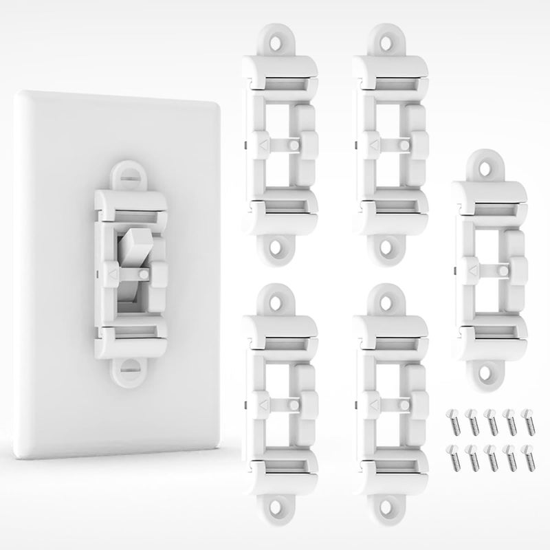 SOZULAMP Child Proof Light Switch Cover Guard 5Pack - Unbreakable Toggle Switch Protector for Kids Safety, Smart Home & Security, 24/7 Protection,White - Image 1