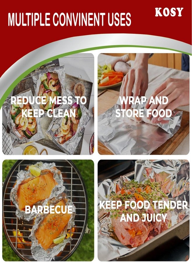 KOSY Aluminium Foil for Food Wrap | Fresh & Hygienic Kitchen Use | 25M Silver Foil Roll for Packing, Baking, Grilling, Tiffin, Catering, Cooking, Storage, Wrapping, Household and Commercial Use - Image 3