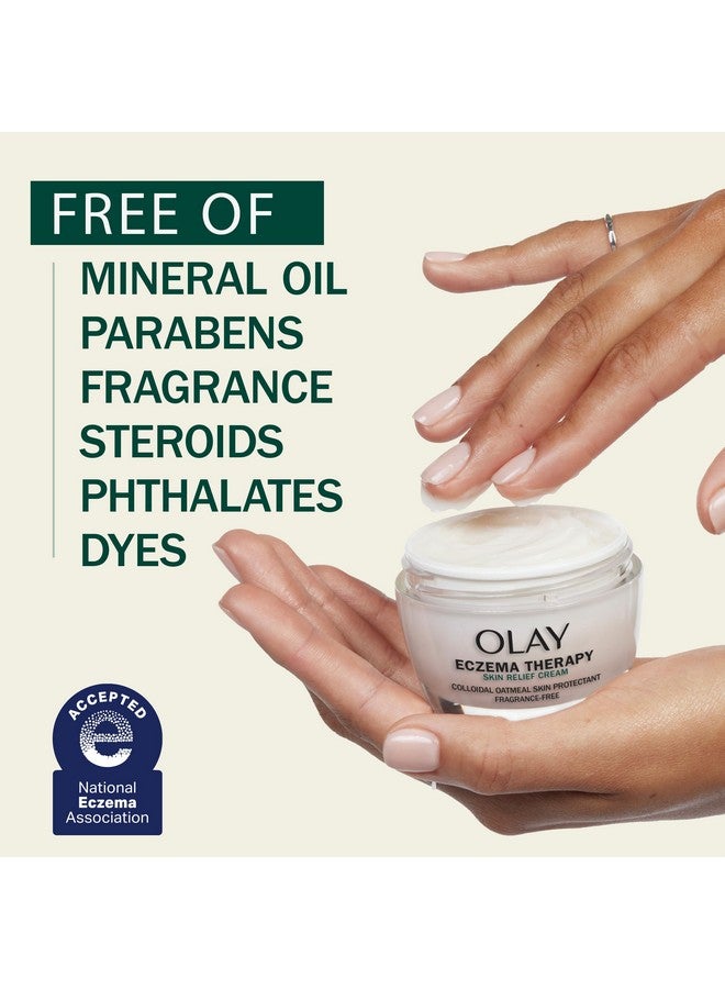 Olay Sensitive Eczema Therapy Face Moisturizer Skin Relief Cream 1.7 Fl Oz Fragrancefree Skin Care Treatment With Colloidal Oatmeal - Image 4