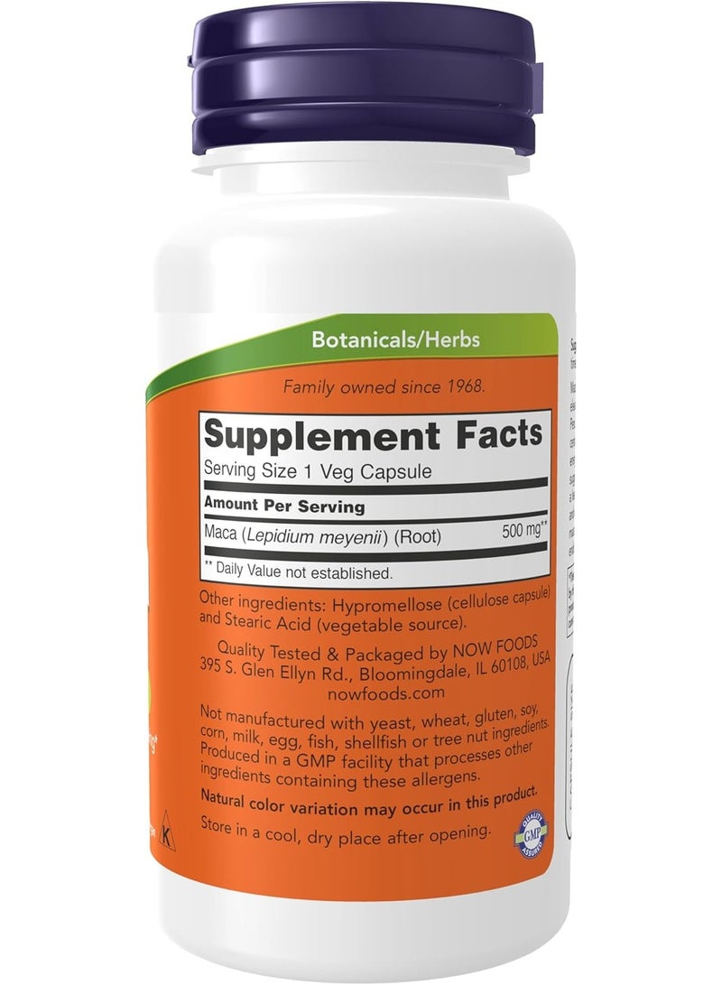 NOW Supplements, Maca (Lepidium meyenii) 500 mg, For Men and Women, Reproductive Health, 100 Veg Capsules - Image 2