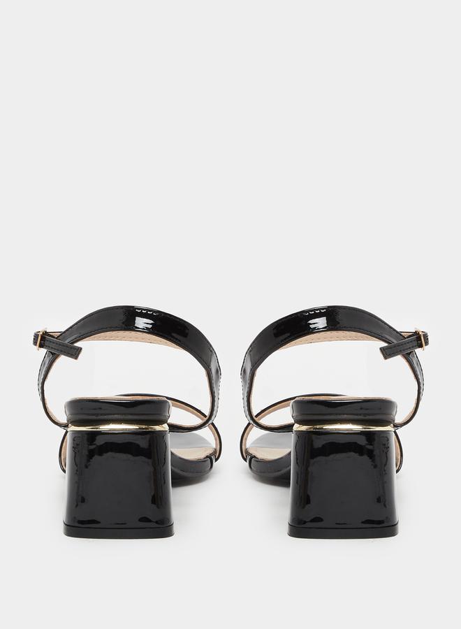 Styli Plain Ankle Strap Block Heel Sandals  - Image 4