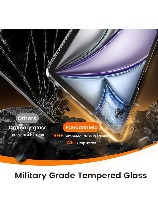 PandaShield 2 Pack Screen Protector for iPad Air 11 inch M2 6th Generation(2024 Released)，9H Tempered Glass Film,Easy Install，Apple Pencil Compatible,Bubble Free, Face ID Compatible,HD Clarity - Image 4