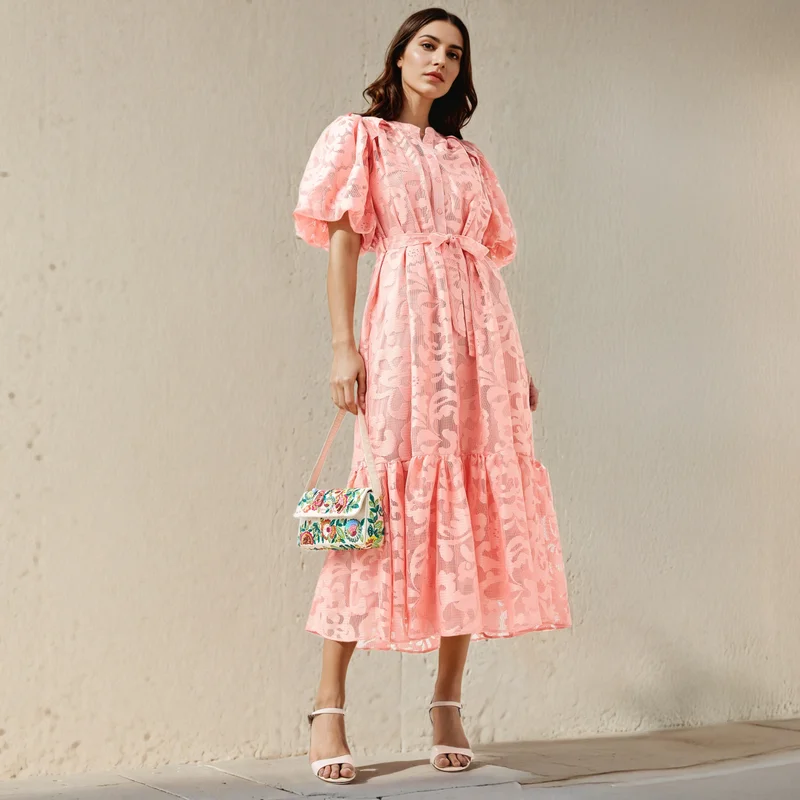 2Xtremz 2Xtremz Lace Shirt Dress with Tie-Up Belt