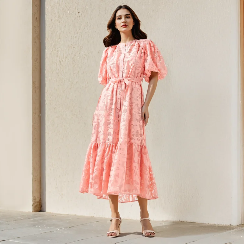 2Xtremz 2Xtremz Lace Shirt Dress with Tie-Up Belt