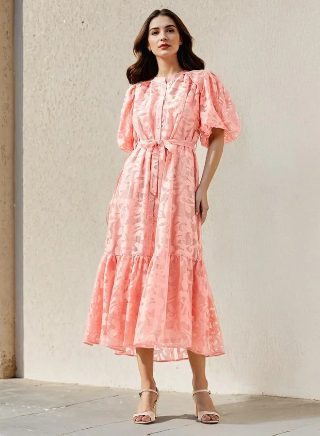 2Xtremz 2Xtremz Lace Shirt Dress with Tie-Up Belt