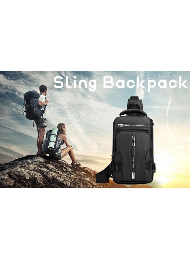 STESHWK Anti-Theft Chest Bag With USB Charging Port,Messenger Bags Waterproof Casual Shoulder Bag Travel Hiking Sling Bag For Men CrossBody Backpack For Men Women (Green) - Image 5