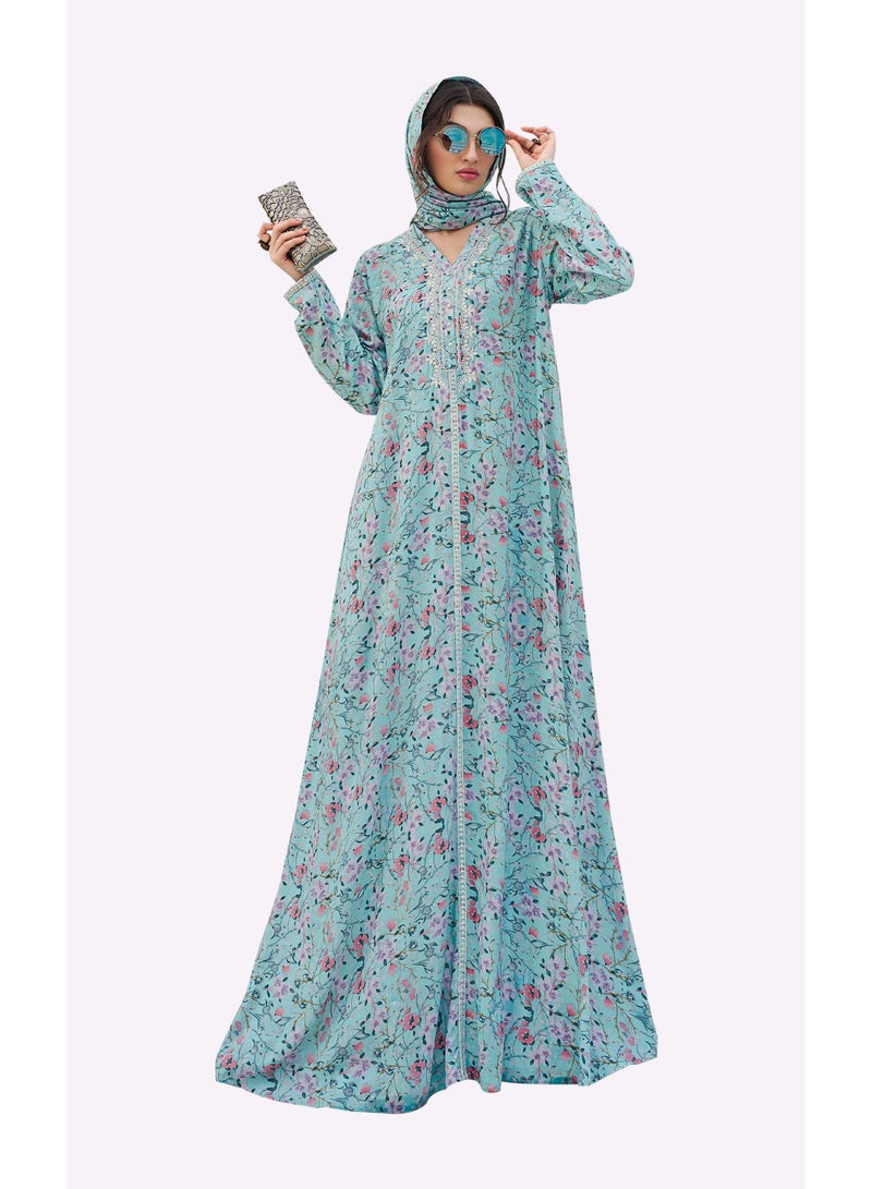 Sara Arabia Floral Collage Jalabiya - Image 1