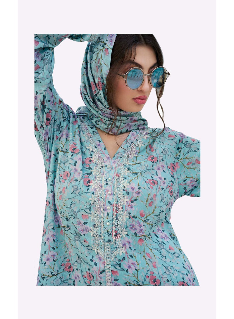 Sara Arabia Floral Collage Jalabiya - Image 2