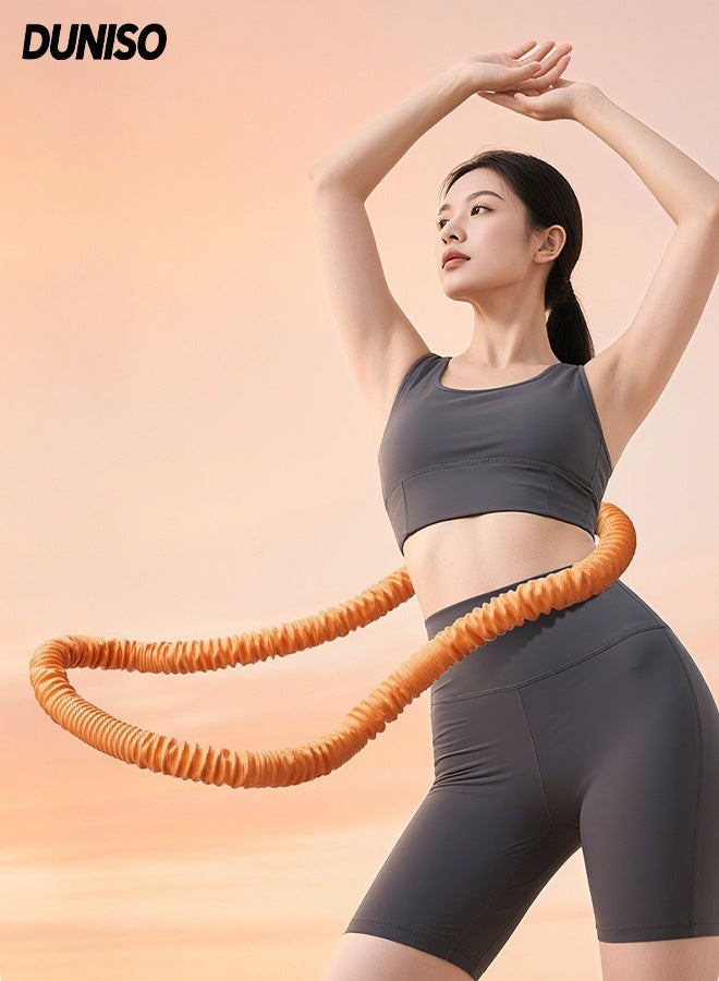 DUNISO حلقة هولا هوب قابلة للطي للياقة البدنية مرنة صديقة للخصر معدات تمارين البطن متعددة الوظائف حلقة تمارين مرنة للخصر والبطن حلقة هولا هوب من سبائك مرنة للبالغين - Image 1