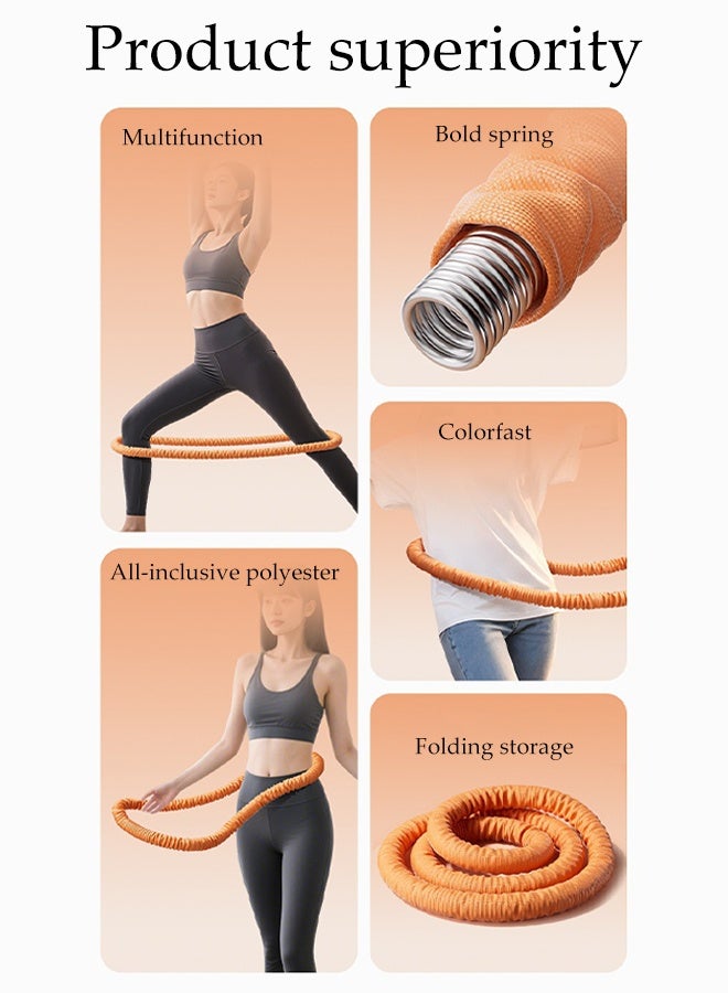 DUNISO حلقة هولا هوب قابلة للطي للياقة البدنية مرنة صديقة للخصر معدات تمارين البطن متعددة الوظائف حلقة تمارين مرنة للخصر والبطن حلقة هولا هوب من سبائك مرنة للبالغين - Image 2