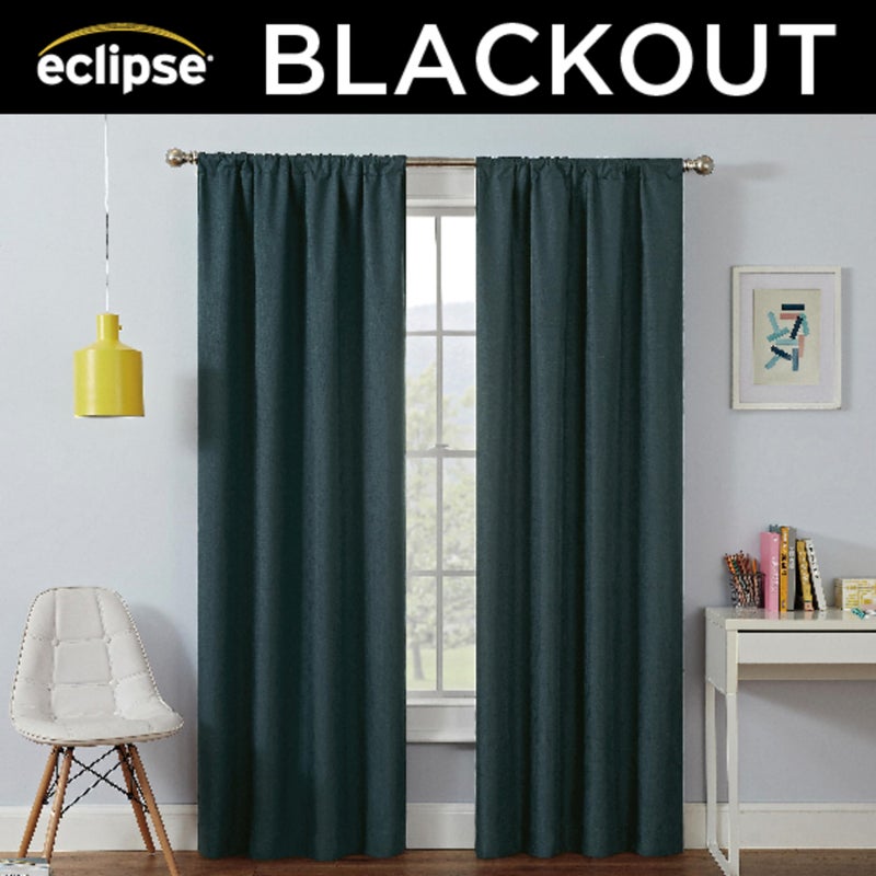 إكليبس Eclipse Kendall Modern Blackout Rod Thermal Pocket Window Startaining و Noves Surtains لغرفة النوم أو غرفة المعيشة (لوحة واحدة) 54 في Long × 42 في البط البرك - Image 4