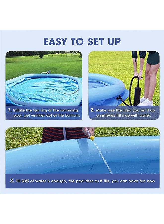 Beauenty Inflatable Swimming Pool, 3M Round Inflatable Pool with Pump, Durable and thickened Blow-Up Pool for Kids Adults, Family Swimming Pool for Summer Water Party in Garden Lawn (3M, Round)  - Image 3