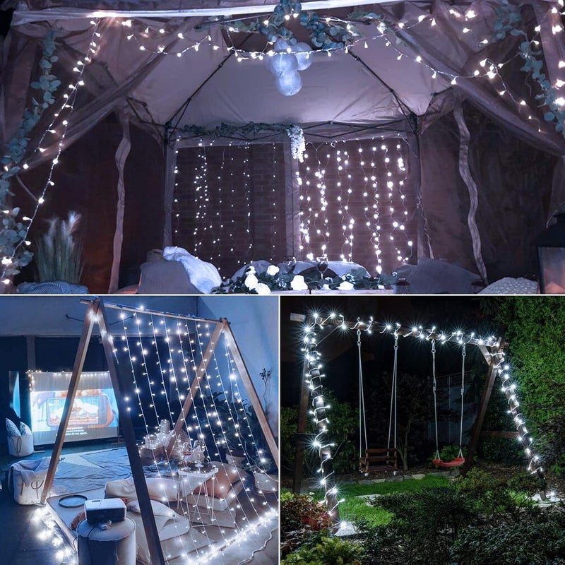 DealBeta 4 Pack Battery Operated Christmas String Lights,16.5Ft 50LED Tree Lights Timer Auto On/off Clear Wire Christmas Lights,8 Modes Fairy Lights Indoor Outdoor Light for Xmas Tree Wreath Garden Patio Deck - Image 3