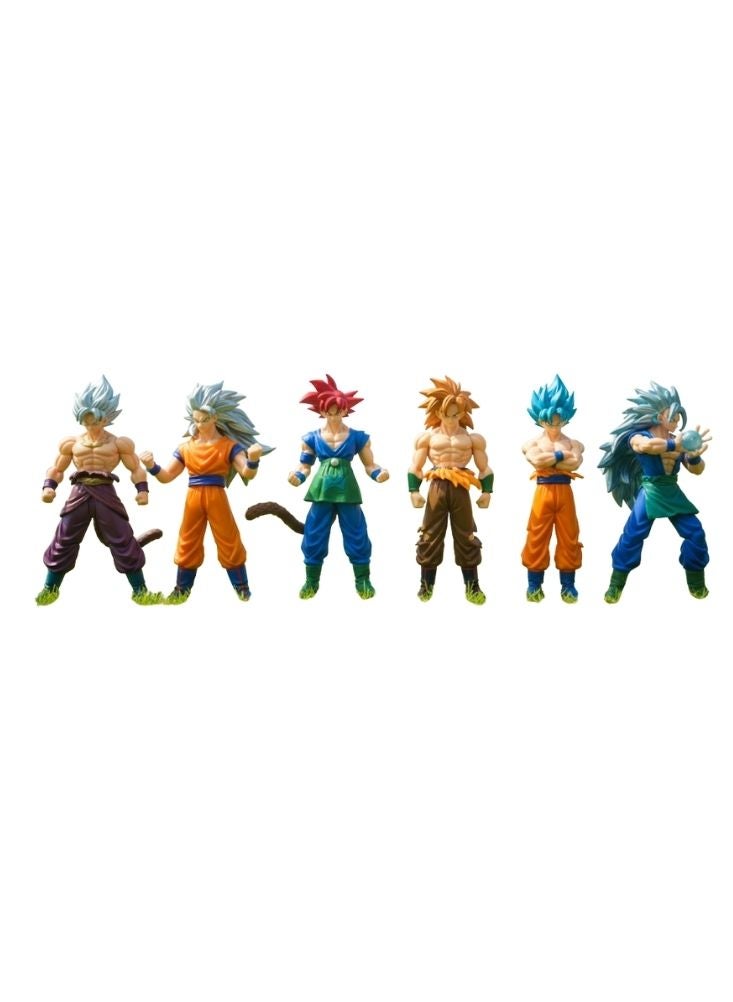 Premium Dragon Ball Z Action Figure Set of 6 Super Saiyan Characters – Anime Battle Pose Collectible Figures Toy Set for Kids - Image 1