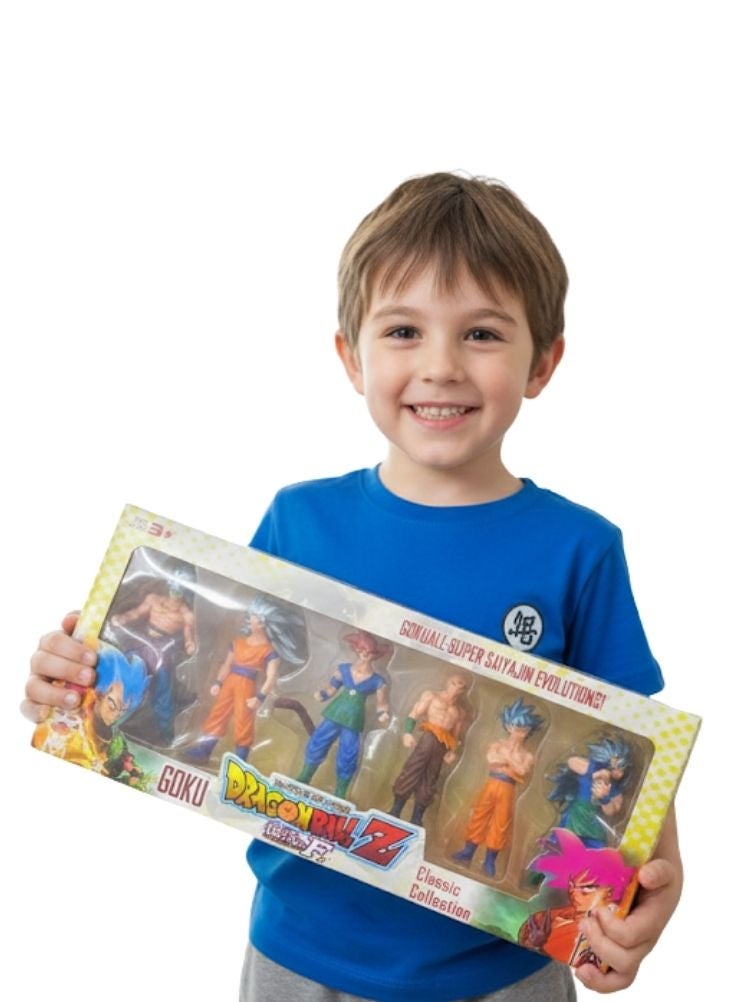 Premium Dragon Ball Z Action Figure Set of 6 Super Saiyan Characters – Anime Battle Pose Collectible Figures Toy Set for Kids - Image 2