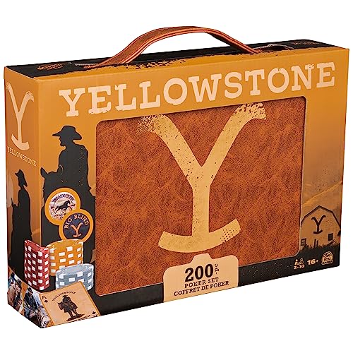 Spin Master Games Yellowstone 200Piece Poker Set with Custom Carrying Case Dealer Betting Poker Chips Card Deck Yellowstone Merchandise for Adults 16 and up - Image 1