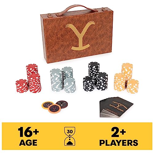 Spin Master Games Yellowstone 200Piece Poker Set with Custom Carrying Case Dealer Betting Poker Chips Card Deck Yellowstone Merchandise for Adults 16 and up - Image 5