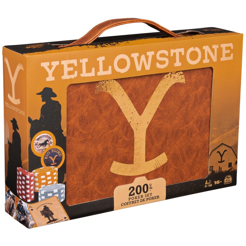 Spin Master Games Yellowstone 200Piece Poker Set with Custom Carrying Case Dealer Betting Poker Chips Card Deck Yellowstone Merchandise for Adults 16 and up - Image 3