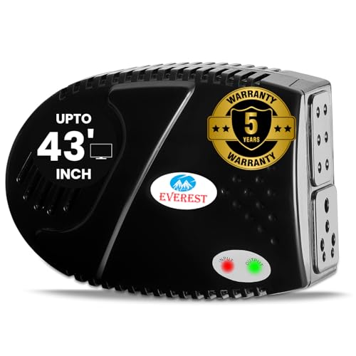 Everest ELS 600-N Mini Ultra Stabilizer Upto 43 Inchs TV for LCD/LED/3D/Smart TV (Black) (Working Range:170v – 270v) - Image 1
