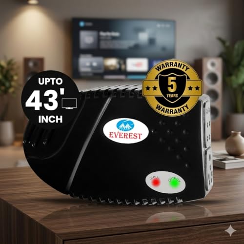 Everest ELS 600-N Mini Ultra Stabilizer Upto 43 Inchs TV for LCD/LED/3D/Smart TV (Black) (Working Range:170v – 270v) - Image 3