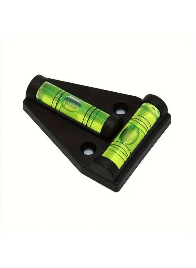 1pc Black T Type Magnetic Level With Dual Bubble Acrylic Mini Level Easy Mounting Hole - Image 1