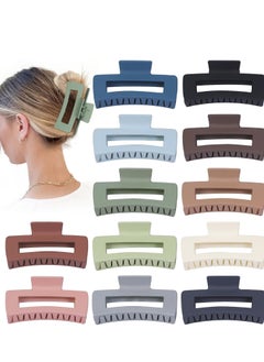Sisiaipu Sisiaipu Hair Clip - Claw, 4.1 Inch Extra Large for Thick, Long, Curly Hair, 12 Pcs, 12 Rubber Paint and Plastic Materials, Non-Slip Design, Women and Girls Hair Accessories - Multicolor  - Image 3