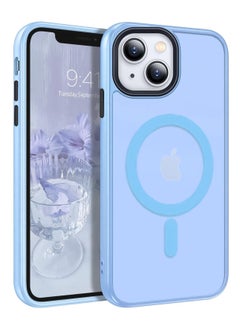 Magnetic Case For iPhone 15 Case Compatible with MagSafe Military Grade Protection Shockproof Translucent Matte Case Anti Scratch Shockproof Phone Case (Light Blue)