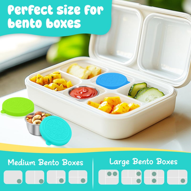 LIEMAND 6x1.6 oz Salad Dressing Container to Go, Leakproof Reusable Stainless Steel Small Container with Lid,Sauce Containers for Lunch box,Picnics,Travel,Office and Meal Prep - Image 5